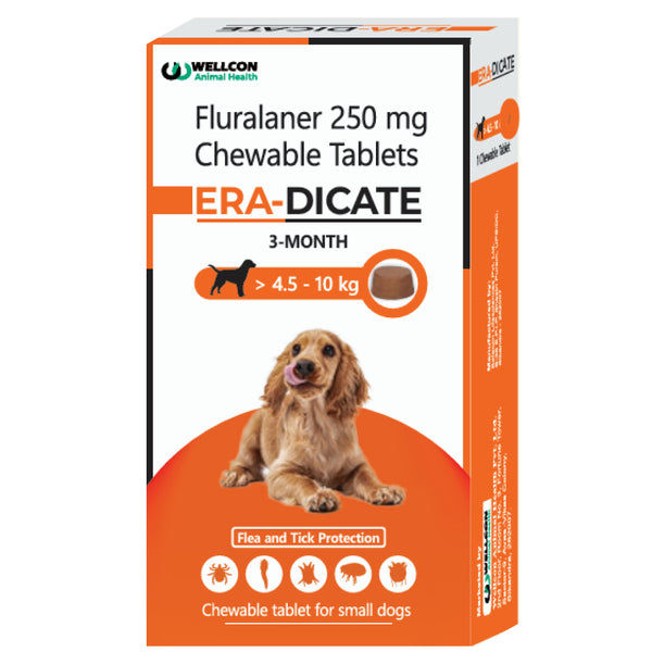 Wellcon Eradicate (Fluralaner) 250mg Tablet for Dogs 4.5 to 10kg