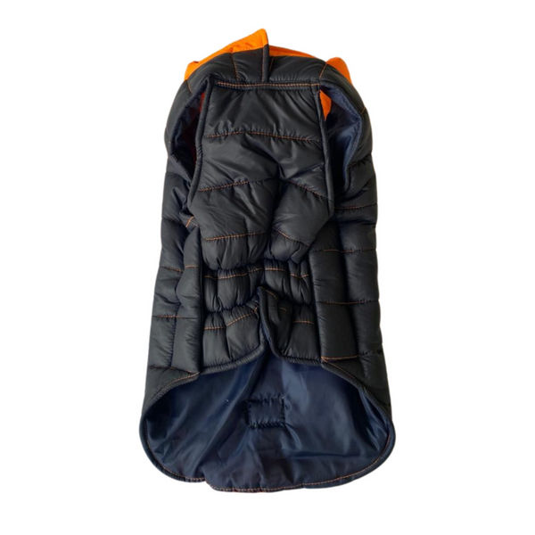 Woofiezz Warm & Comfortable Winter Jackets for Dogs and Cats (Orange/Blue)