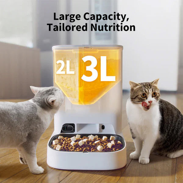 Petkit YumShare Dual Hopper Automatic 2.4G WiFi Food Dispenser with HD Camera for Dogs and Cats