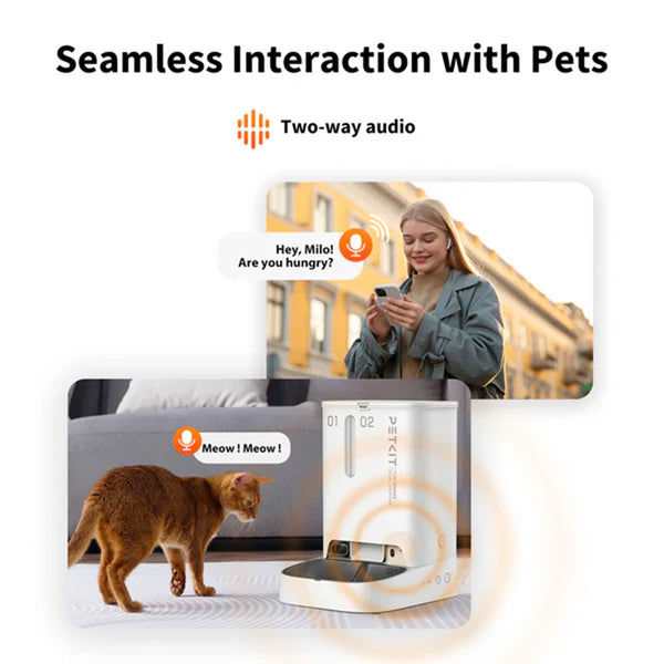 Petkit YumShare Dual Hopper Automatic 2.4G WiFi Food Dispenser with HD Camera for Dogs and Cats