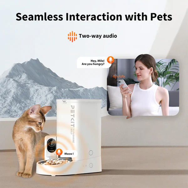 Petkit YumShare Solo Automatic 2.4G WiFi Food Dispenser with HD Camera for Dogs and Cats