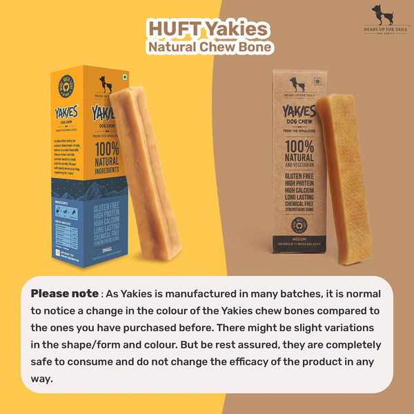 HUFT Yakies 100% Natural and Vegetarian Gluten Free Chew Bone for Dogs