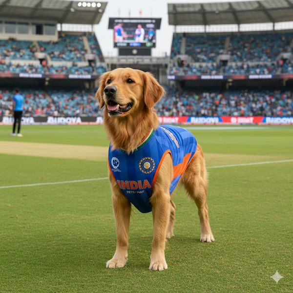 Pets Way T20 Indian Cricket Team Replica Jersey T Shirt for Dogs (Blue)
