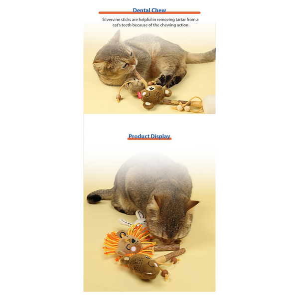 GiGwi Catch and Scratch Eco Line Lion Toy for Cats