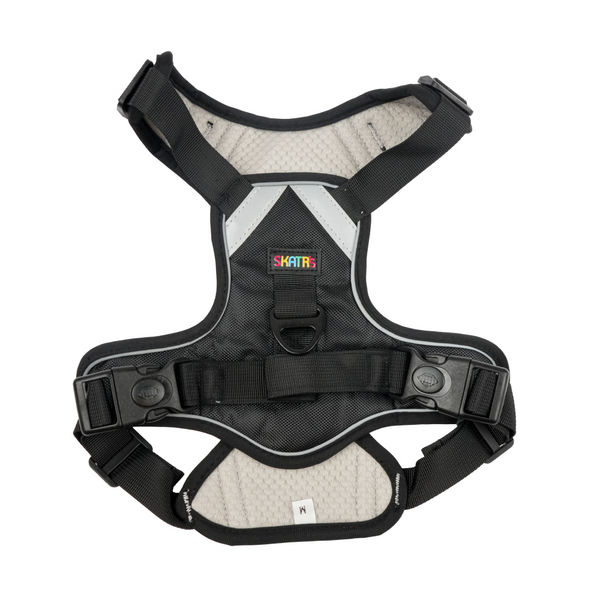 Skatrs Fully Padded Comfort Midnight Reflective Harness for Dogs & Cats (Black)