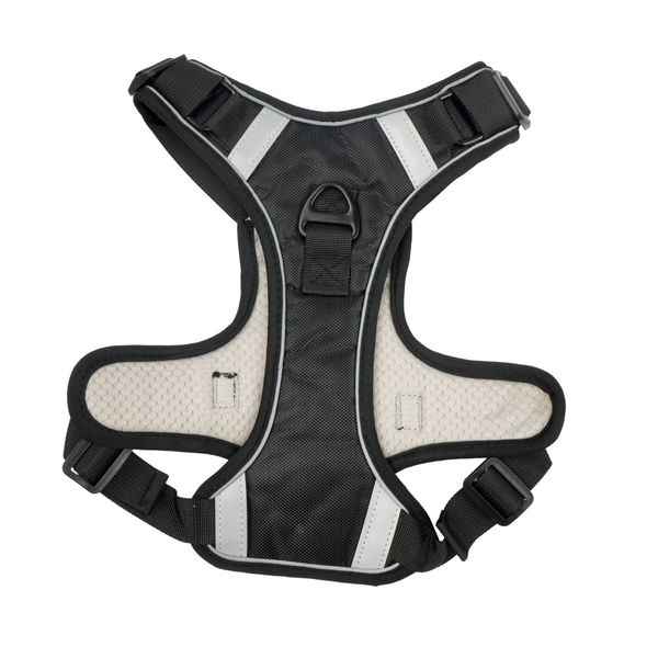 Skatrs Fully Padded Comfort Midnight Reflective Harness for Dogs & Cats (Black)