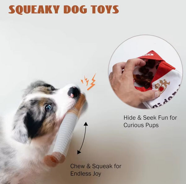 Talking Dog Club No Smoke Cigarette with Cover Plush Toy for Dogs