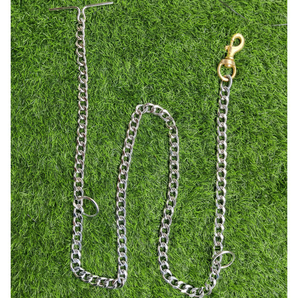 Chullbull Heavy Duty Brass Chain Leash for Dogs (Silver)