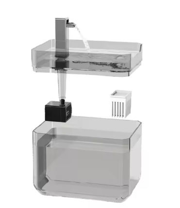 Skatrs Transparent Water Fountain for Dogs and Cats