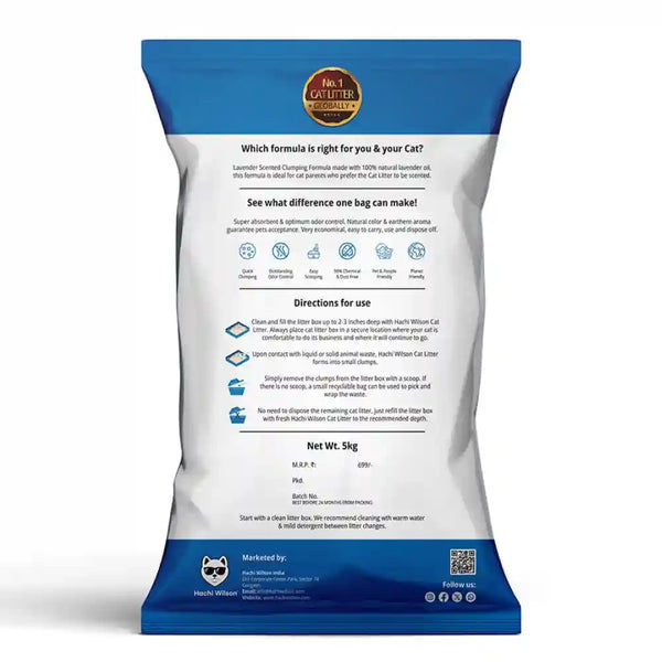 Hachi Wilson Scented Natural Bentonite White Sand Cat Litter