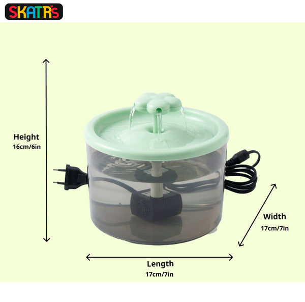 Skatrs Water Fountain for Dogs and Cats (Green)