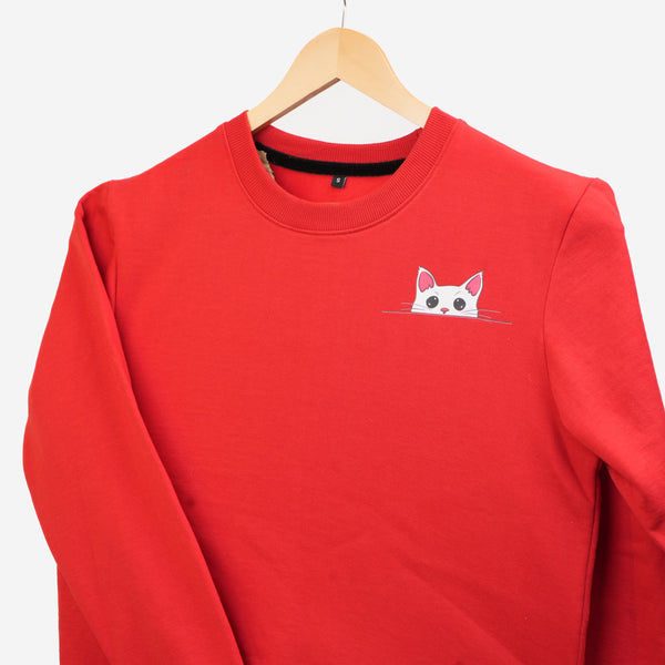 Cat Parent Sweatshirt For Men and Women (Red)