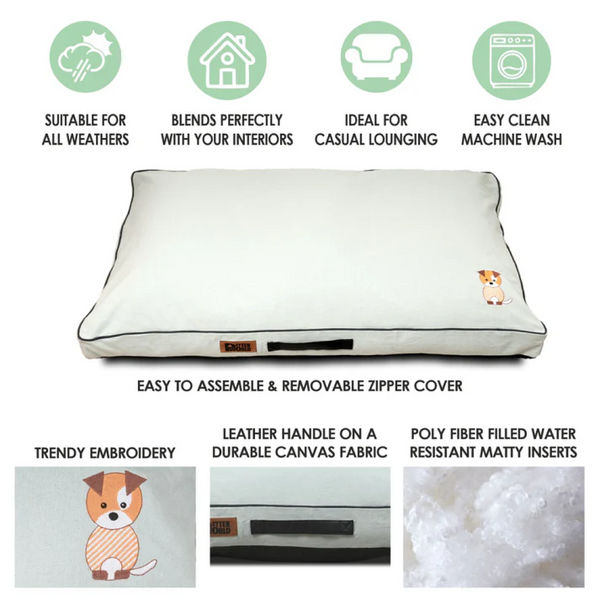 Petter World Comfort Flat Cushion Bed for Dogs (Celeste Green)