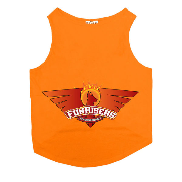 Ruse IPL "Funrisers Hyderabad" Printed Tank Jersey for Cats (Orange) | Indian Pet League