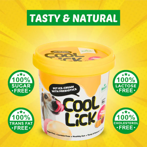 Basil Cool Lick Apple & Pumpkin with Added Prebiotics Ice Cream for Dogs