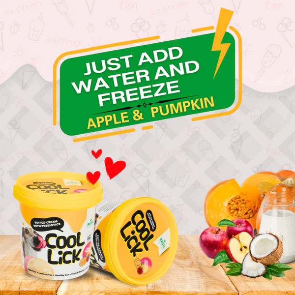 Basil Cool Lick Apple & Pumpkin with Added Prebiotics Ice Cream for Dogs