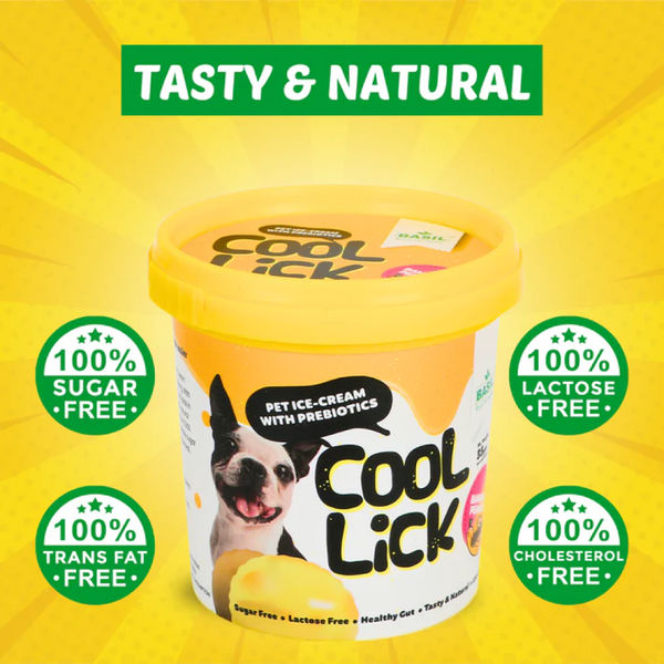 Basil Cool Lick Banana & Peanuts with Added Prebiotics Ice Cream for Dogs