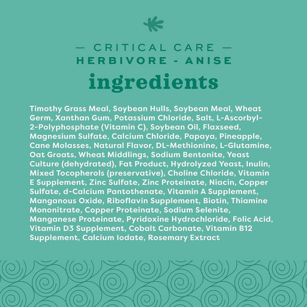 Oxbow Critical Care Anise Herbivore Dry Food for Rabbits and Guinea Pigs