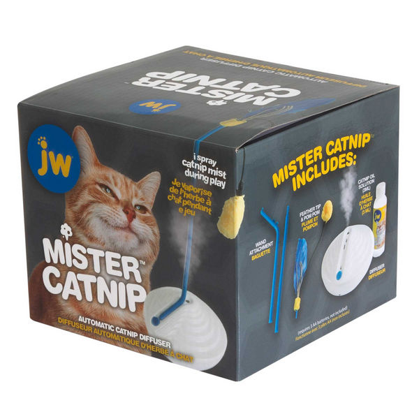 JW Catnip Mister Toy for Cats (White/Blue)