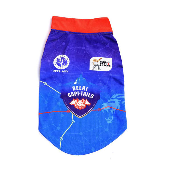 Pets Way Delhi Capi Tails IPL Jersey for Dogs and Cats (Blue)| Indian Pet League