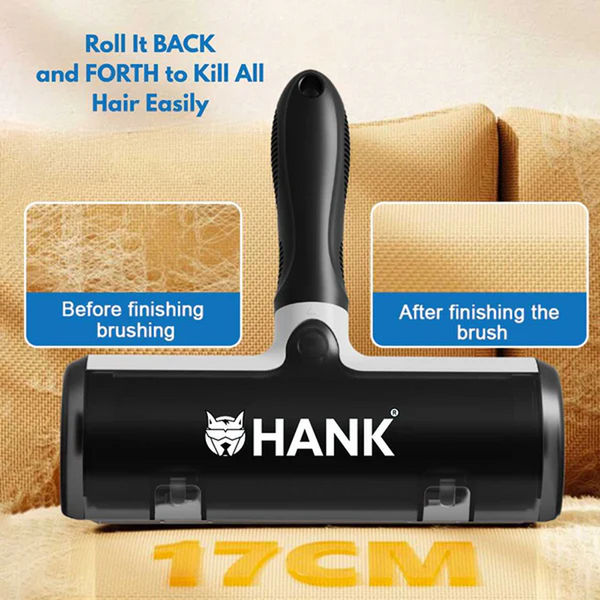 Hank Pet Hair Remover Reusable Lint Remover Roller Brush (Black)