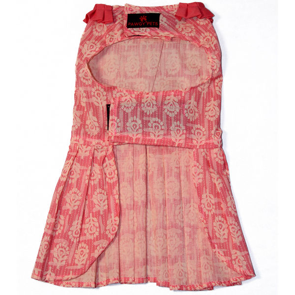 Pawgypets Block Print Dress for Dogs (Peach)