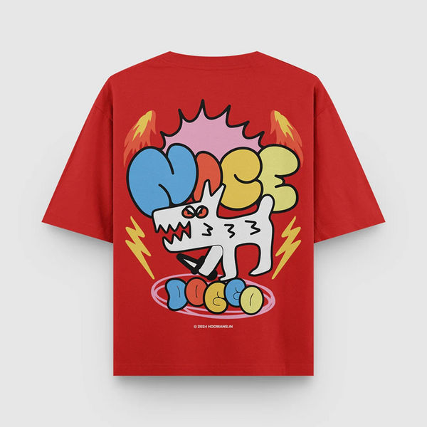 Hoomans Nice Doggo T Shirt for Men and Women (Red)