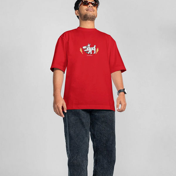 Hoomans Nice Doggo T Shirt for Men and Women (Red)