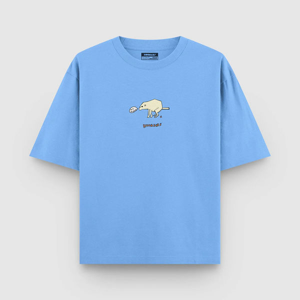 Hoomans Shit Happens T Shirt for Men and Women (Light Blue)