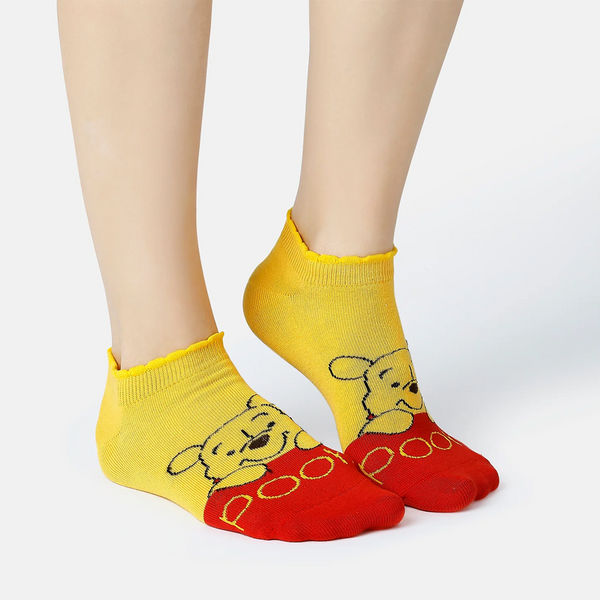 SocksXpress Winnie The Pooh Themed Ankle Socks for Women (Pack of 3)