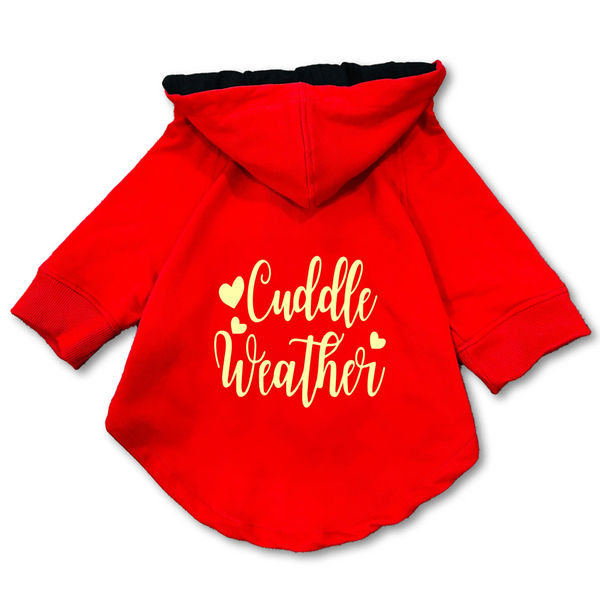 Pawsindia Cuddle Weather Hoodie for Dogs (Red)