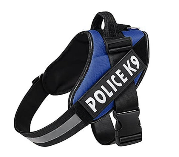 Skatrs Police K9 Harness for Dogs (Navy Blue)