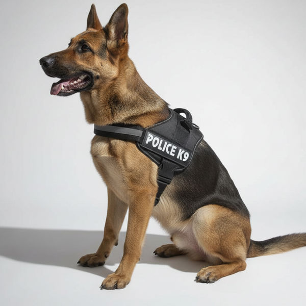 Skatrs Police K9 Harness for Dogs (Black)