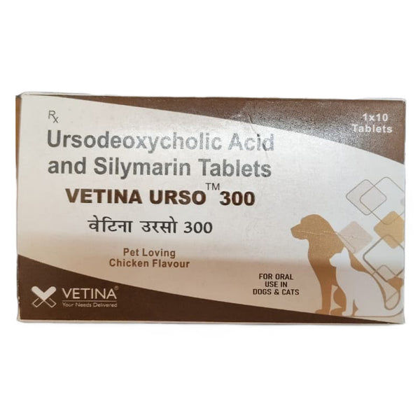 Vetina Urso 300mg Tablet (Ursodeoxycholic) for Dogs and Cats