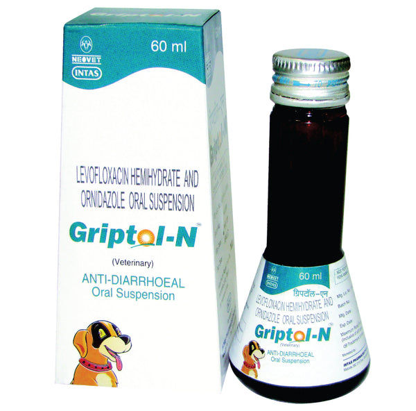 Intas Griptol N Syrup Antidiarrheal Suspension for Dogs (60ml)