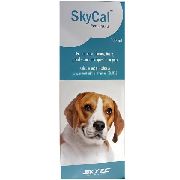 Skyec Sky Cal Calcium Supplement Syrup (500ml) and Petup Pro Syrup (500ml) for Dogs and Cats Combo