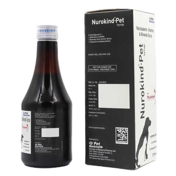 Mankind Nurokind Pet Syrup Multi Vitamin Supplement for Dogs and Cats (210ml)