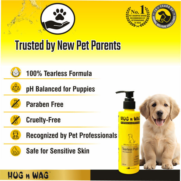 Ttk Hug n Wag Professional Tearless Puppy Shampoo with Pro Vitamin B5