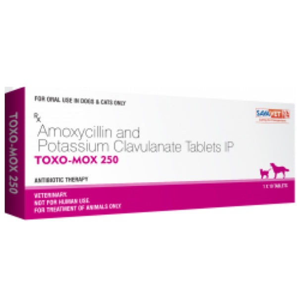 Savavet Toxo Mox (Amoxycillin) Tablets for Dogs & Cats (pack of 10 tablets)