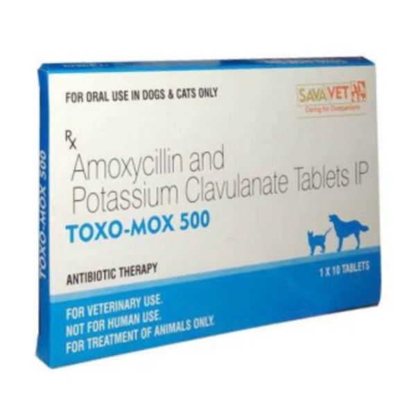 Savavet Toxo Mox (Amoxycillin) Tablets for Dogs & Cats (pack of 10 tablets)