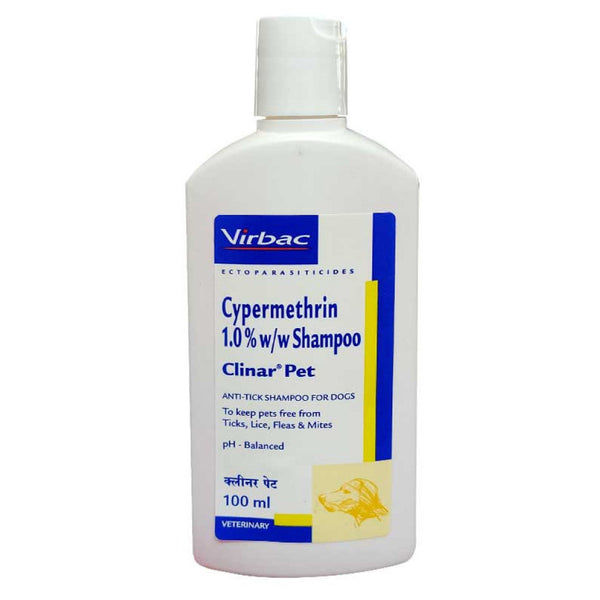 Clinar Pet Anti Tick & Flea Shampoo for Dogs (100ml)