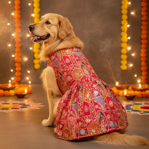 Skatrs Royale Lehenga for cats and dogs (Pink)