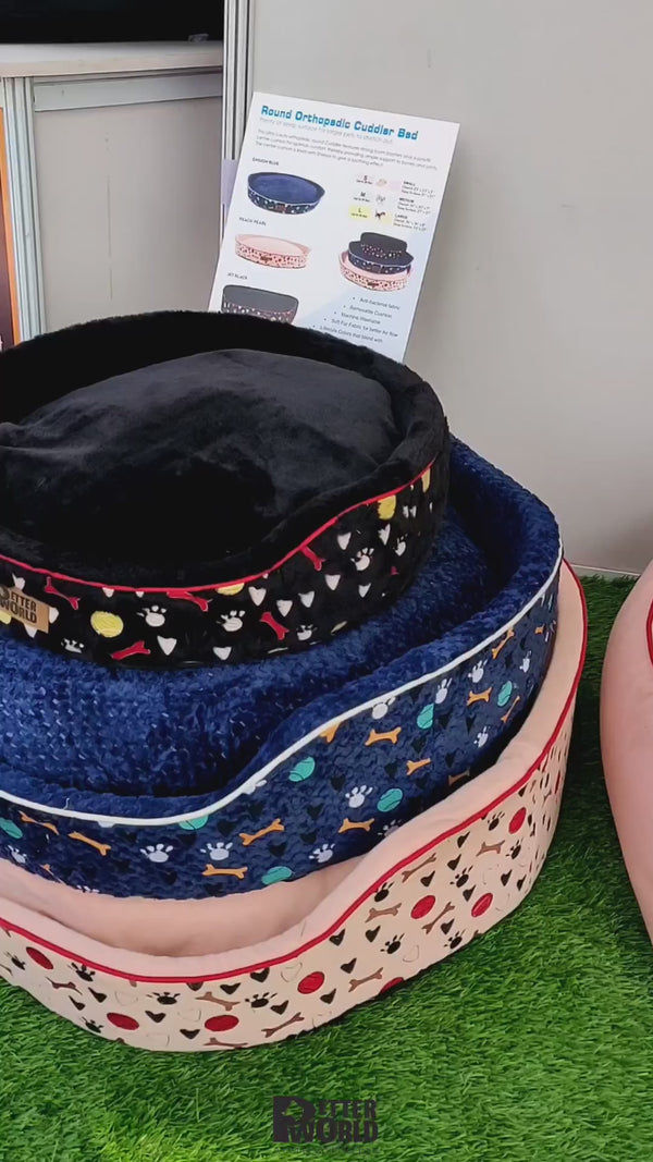 Petter World Ultra Luxury Micro Fur Orthopedic Sofa Bed with Sherpa Fur Cushion for Dogs and Cats (Jet Black)