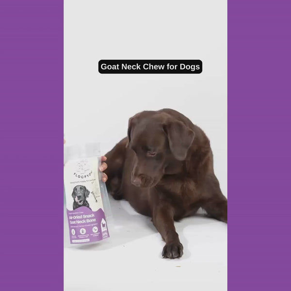 Floofyou Air Dried Goat Neck Bone Dental Chew Dog Treats