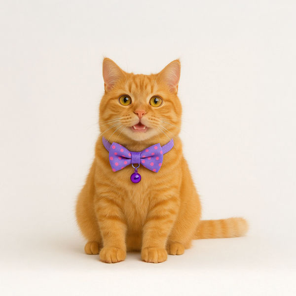 Skatrs Collar with Bow for Dogs and Cats (Purple)