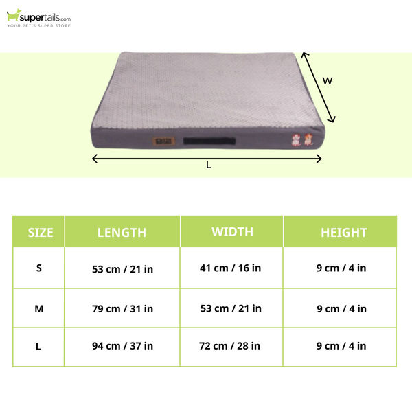 Petter World Micro Fur Orthopedic Mattress Bed with Memory Foam Base for Dogs (Meteorite)