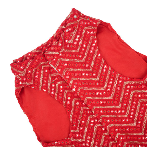 Skatrs Festive Mirror Sherwani for Cats and Dogs (Red)