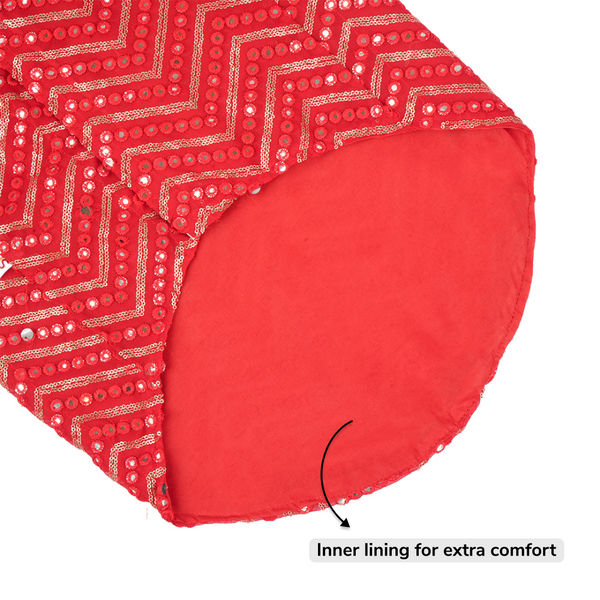 Skatrs Festive Mirror Sherwani for Cats and Dogs (Red)