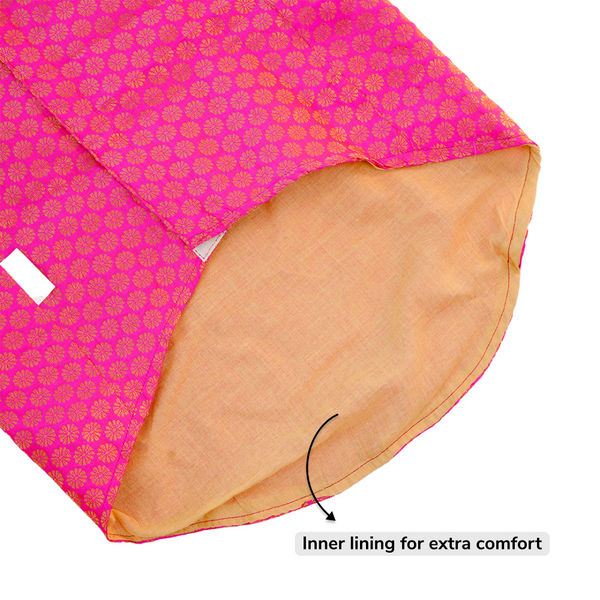 Skatrs Brocade Gold Printed Sherwani for Dogs and Cats (Pink)