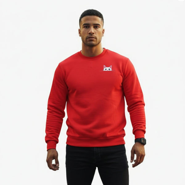 Cat Parent Sweatshirt For Men and Women (Red)